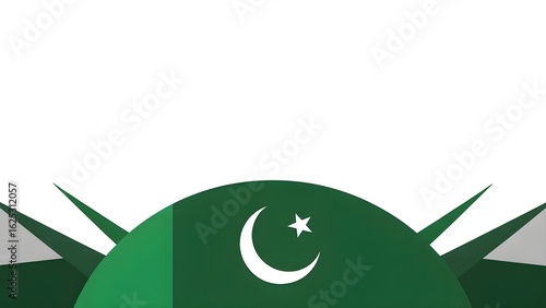 Pakistan Independence Day Background with Decorative Bottom Border 