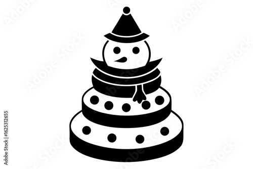 Creative Snowman Cake: Easy Winter Holiday Dessert Decoration Idea