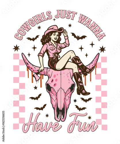 Cowgirls just wanna have a Halloween clipart 