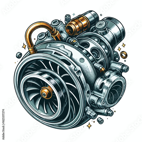Cool car turbo vector image
