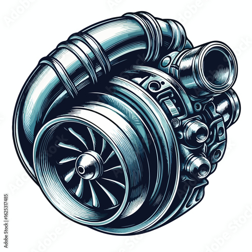 Cool car turbo vector image
