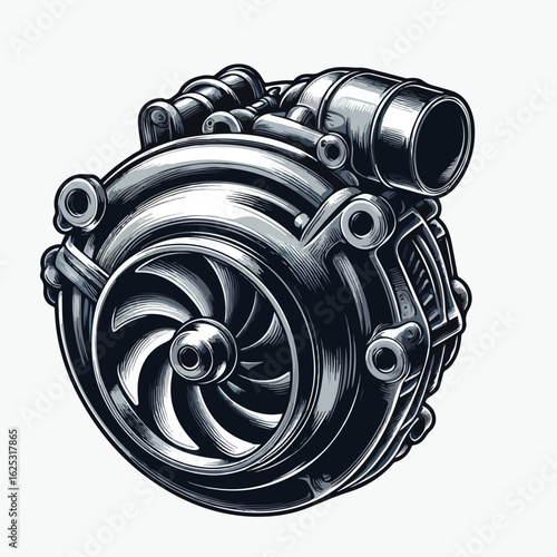 Cool car turbo vector image