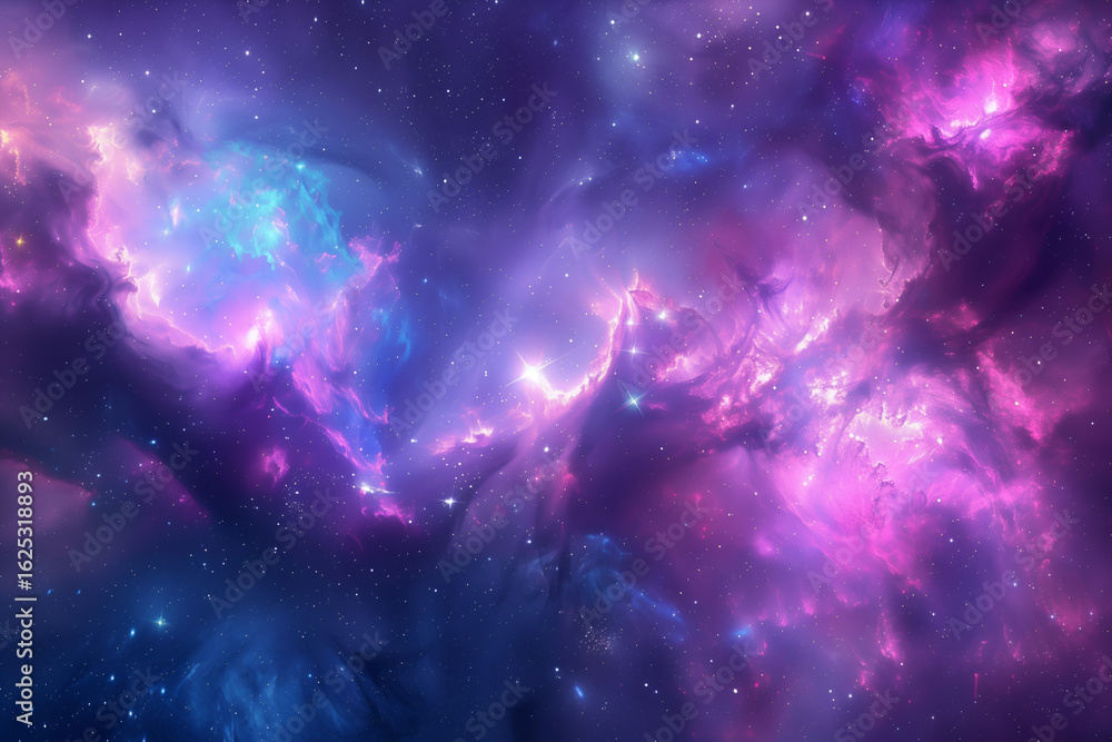 Fototapeta premium Mystical Galaxy with Vibrant Cosmic Colors