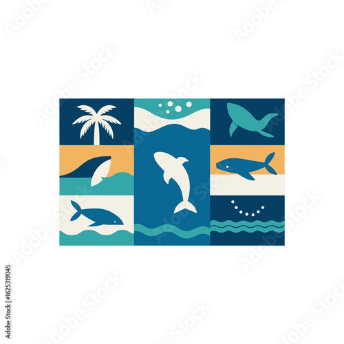  different ocean rug pattern set  