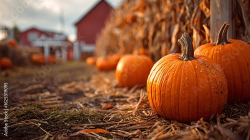 Fototapeta Naklejka Na Ścianę i Meble -  Perfect Pumpkin Harvesting at Autumn Festival