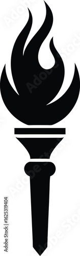 Stylized Torch Silhouette Icon