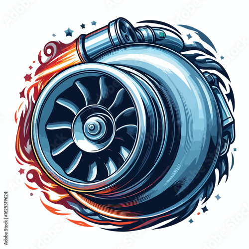 Cool car turbo vector image