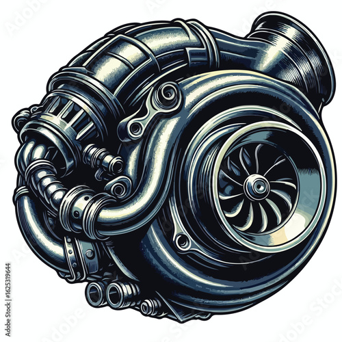 Cool car turbo vector image
