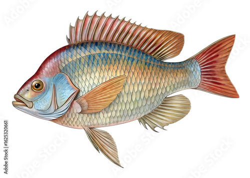 tilapia fish isolated on white