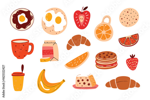Delicious Breakfast Spread: A vibrant and inviting illustration of a delectable breakfast, featuring an assortment of culinary delights. Showcasing the freshness and variety of the morning meal.
