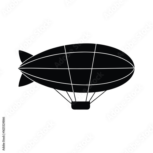 blimp-silhouette-icon---side-view-with-gondola--.eps