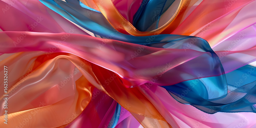 Obraz premium Abstract digital art with vibrant colors and flowing shapes 