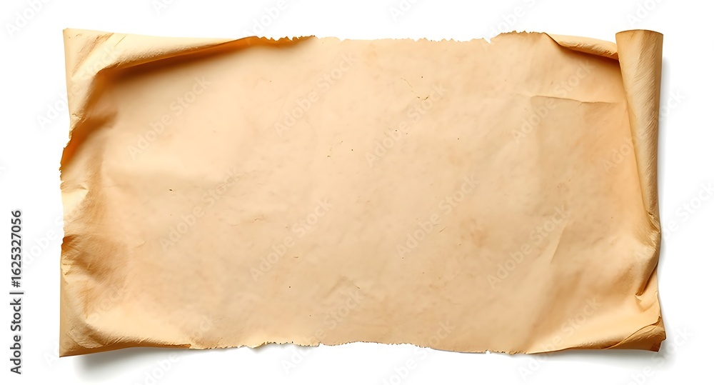 Obraz premium Rolled old paper texture isolated on white background isolated on transparent background