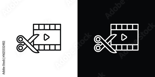 Video editing icon symbol template for graphic and web design collection logo vector illustration