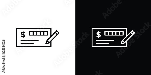 Signing cheque icon symbol template for graphic and web design collection logo vector illustration