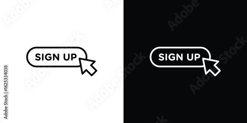 Signup icon symbol template for graphic and web design collection logo vector illustration