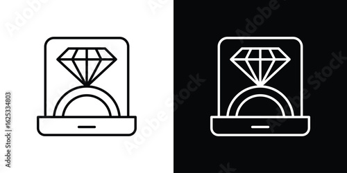 Ring box icon symbol template for graphic and web design collection logo vector illustration