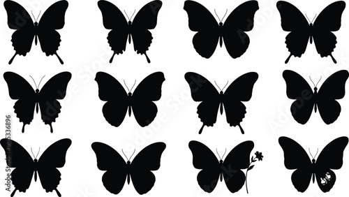 Silhouette vector illustration featuring multiple family units, each with a man, woman, and one or two children holding hands, on a white background, symbolizing family, unity, and parenthood.