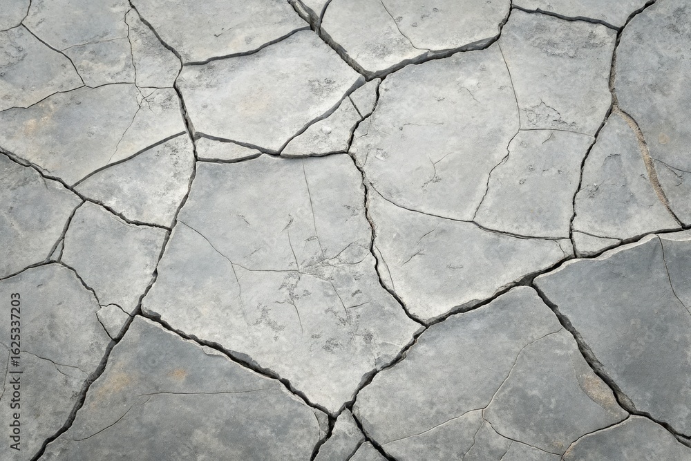 Obraz premium Dry Cracked Ground Pattern in the Afternoon Sun