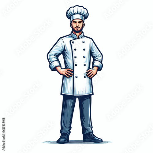 vector image of a full body male chef
