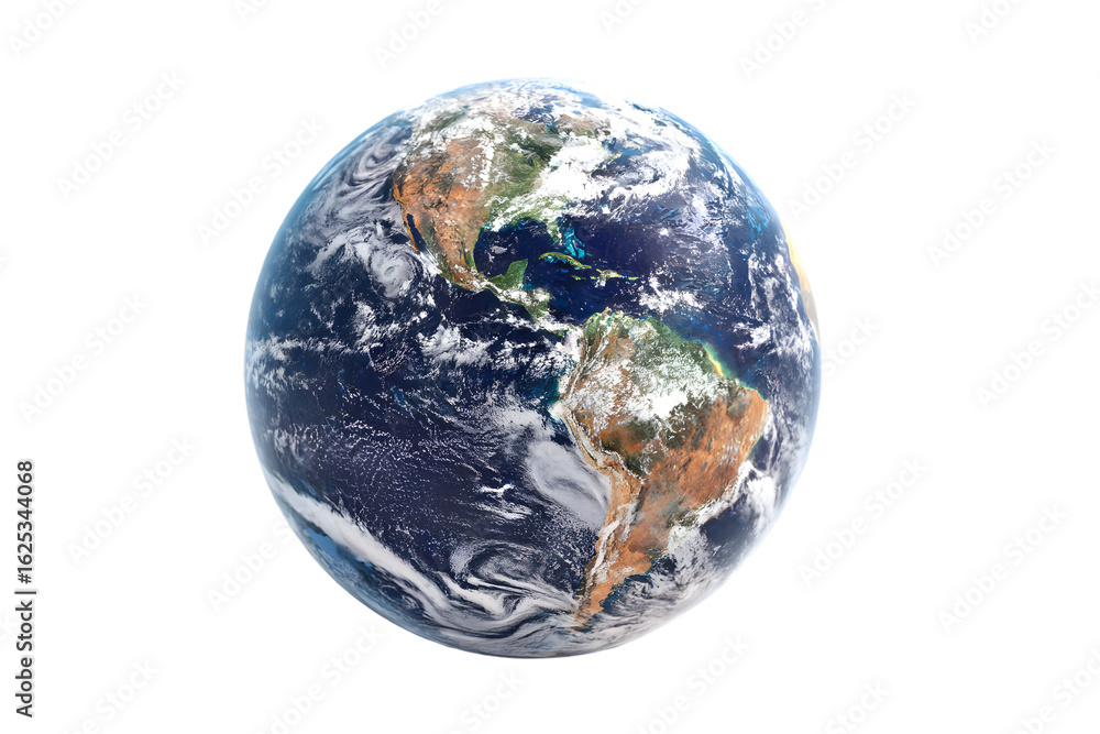 Fototapeta premium Planet earth viewed from space, isolated on transparent background