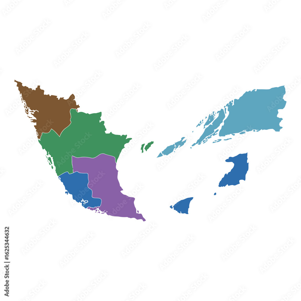 Obraz premium Multi- Colored Map of Indonesia Archipelago geography country