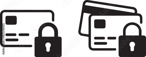 Secure credit card transactions with padlock ensuring financial safety and fraud prevention for online banking and ecommerce