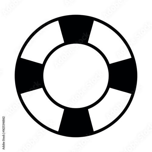 Black and White Lifesaver Ring Icon lifebuoy life ring