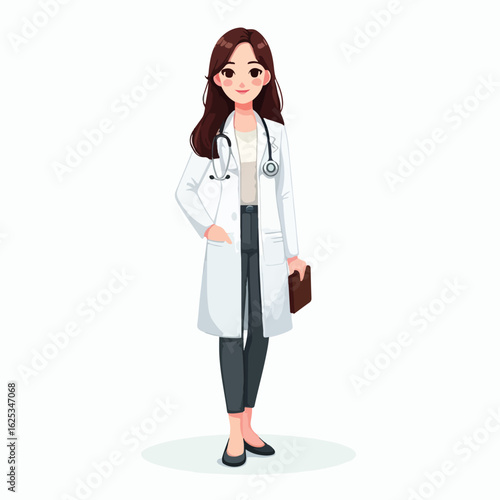 vector image of a full body female doctor
