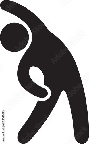 Stretching Exercise Silhouette for Health and Fitness Lifestyle with Core Strengthening and Flexibility Training