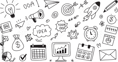 Business Finance Icons and Symbols for Marketing and Planning