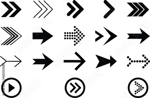 "Vector Arrow Icon Set – High-Resolution Black Direction Symbols Collection"