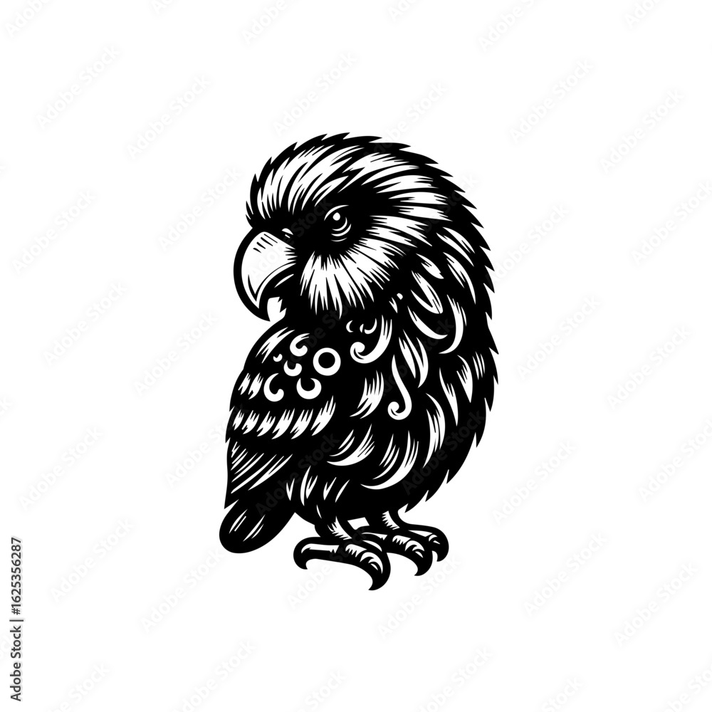 Obraz premium Stylized Black and White Eagle Illustration.