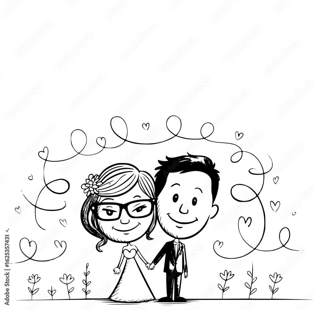 Couple With Heart Frame Couple On Carousel Vector Couple Picnic Cartoon Vector Graphics