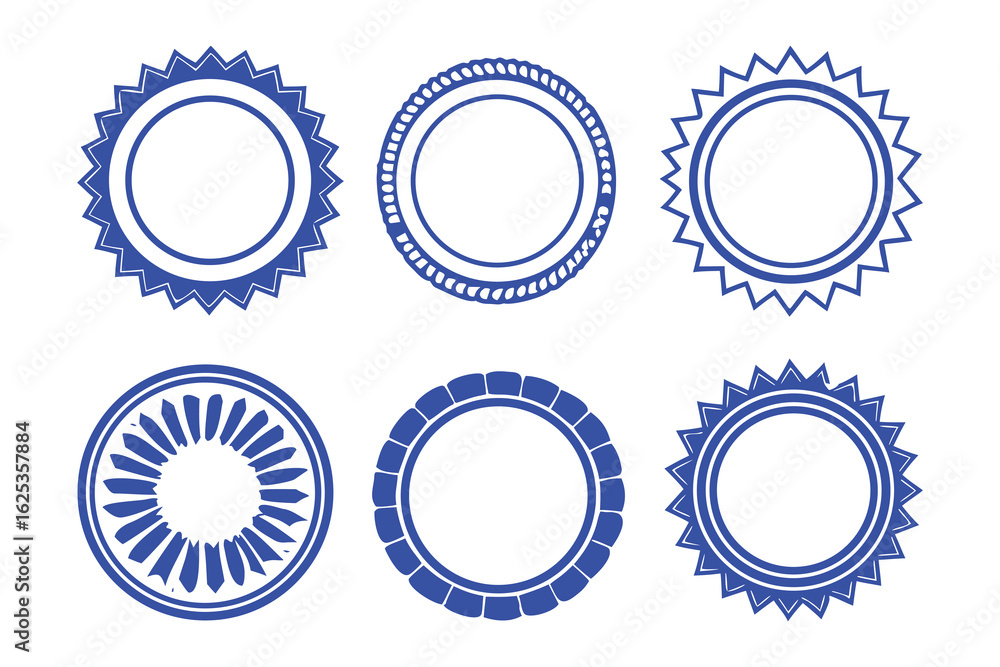 Elegant blue seal designs for branding, promotions, and certificates use Elegant blue seal designs for branding, promotions, and certificates use