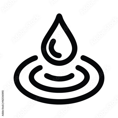 Blue metallic 3D water and oil drop icons and symbols for business web design concepts