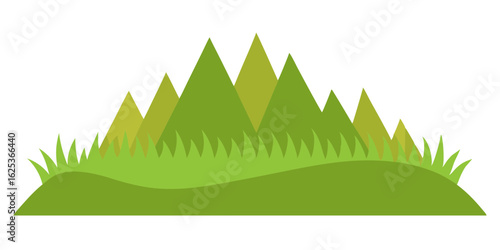 Soft Flat Cartoon Farmland Grass Strip Vector Illustration Agricultural Scene