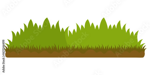 Hedgerow Grass Border Cartoon Vector for Messy Natural Edges
