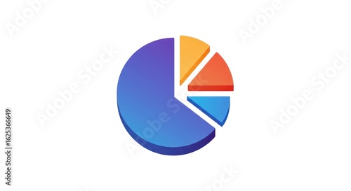 Free Download 3D Pie Chart Illustration: Colorful, Isolated, Data Visualization, Business Concept. - GFXLoad