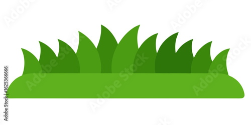 Thick Grassy Border Cartoon Vector with Overlap for Lush Design