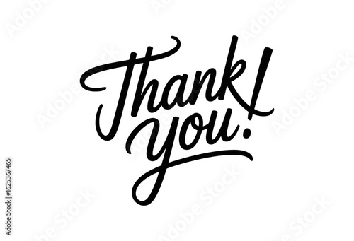 vector script and handwritten typography. Thank you vintage style lettering