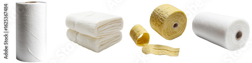 Collage of absorbent fabrics on a remote background, PNG, with the ability to add text