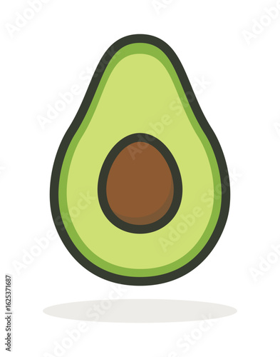 Avocado Icon – Flat Vector of Healthy Fat Food for Diet and Nutrition