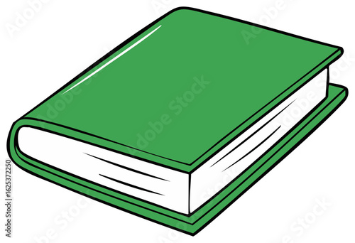 Green Hardcover Book Illustration for Reading Material and Educational Concepts