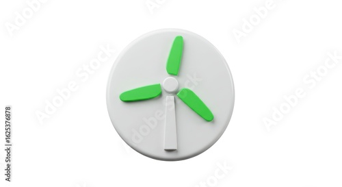 Free Download 3D Rendered Wind Turbine Icon on White Background, Renewable Energy Concept. - GFXLoad