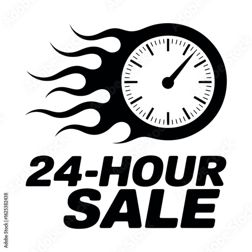 Flaming clock sale announcement time twenty four hours