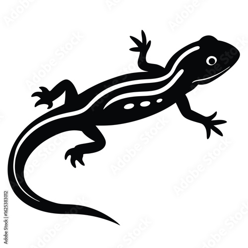 newt black silhouette vector