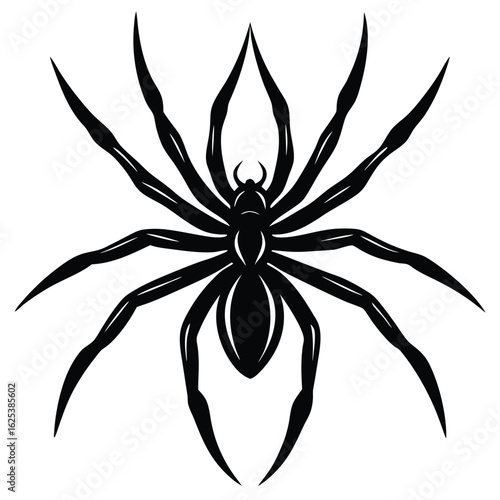 spider black silhouette vector icon