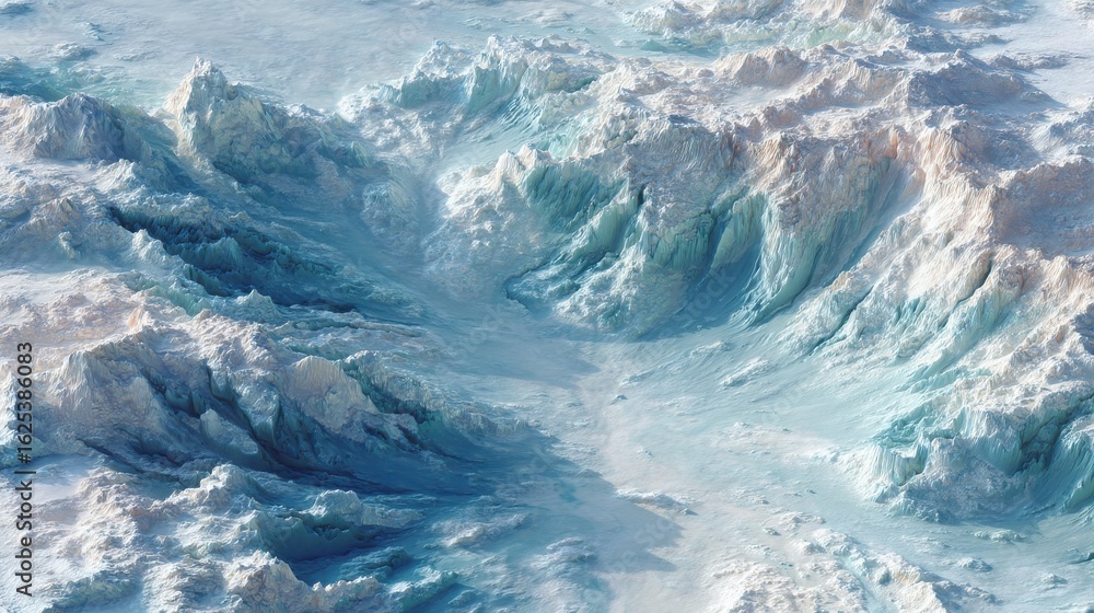 Fototapeta premium extreme close-up of melting glacier surface, intricate patterns in the ice 