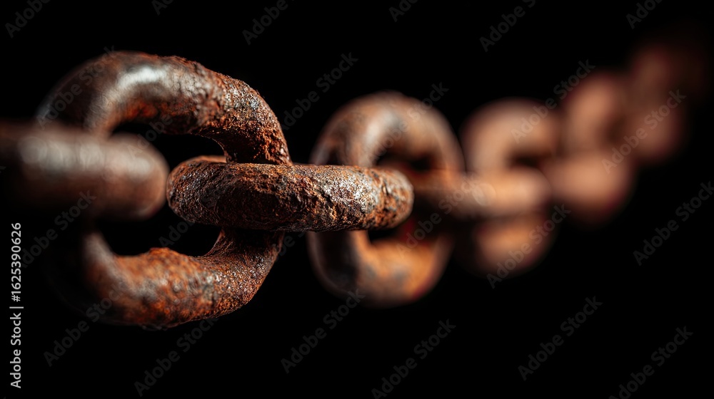 Obraz premium Close-up view of a rusted metal chain.